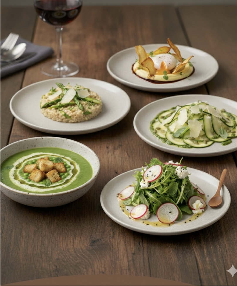 Ensemble des plats de la carte du restaurant La Cour